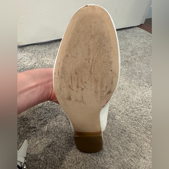 G/FORE White Leather Mule Loafers w/ Chain Detail Size 9 - Picture 12 of 14